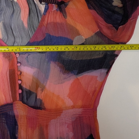 ANTHROPOLOGIE Women's The Marais Printed Tiered Maxi Dress Size Medium In Pink - Picture 6 of 14